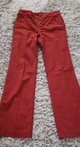 Massimo Dutti Wide Leg Red Burgundy Pants 4